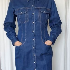 Karen Alexander vintage denim maxi shirt dress